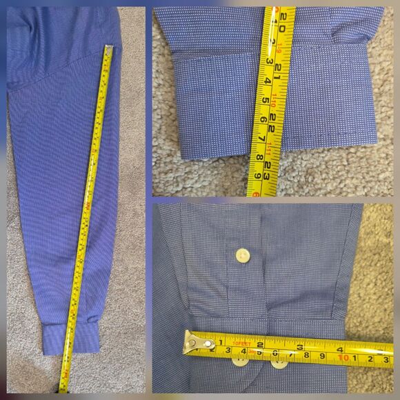 Blue Check Button Down Shirt Cutter & Buck Long Sleeve Women MEDIUM 100% Cotton - Picture 9 of 14